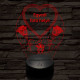 Egyedi fotógravírozás szív rózsákkal 7 színű 3D led lámpa