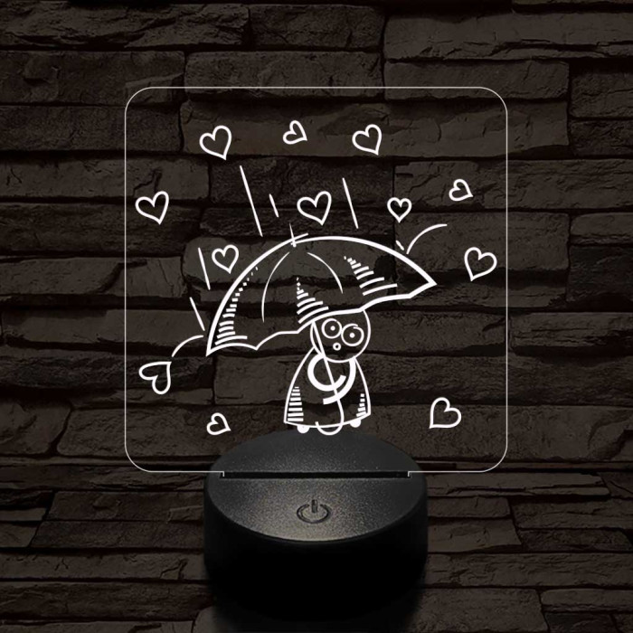 Szíveső  7 színű 3D led lámpa