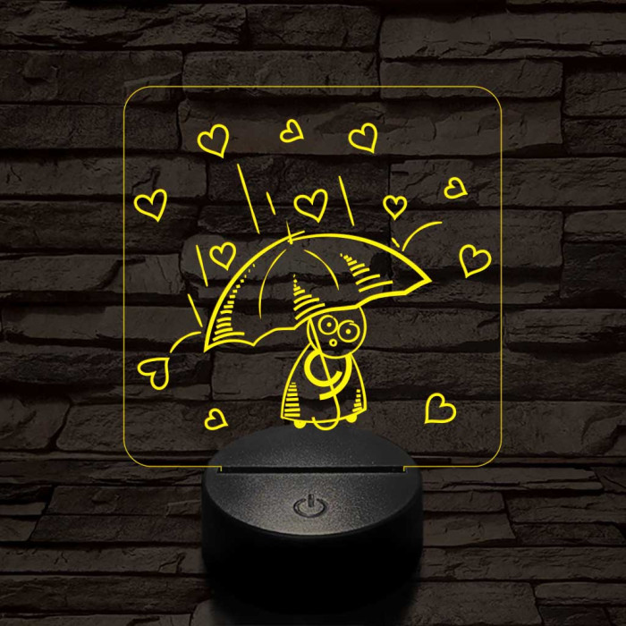 Szíveső  7 színű 3D led lámpa