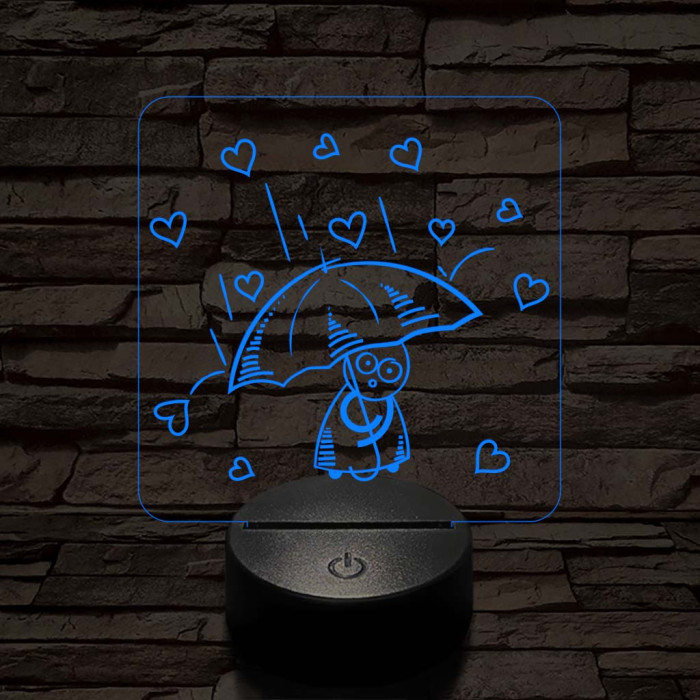 Szíveső  7 színű 3D led lámpa