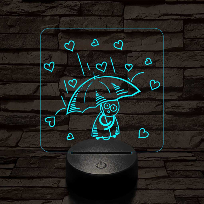 Szíveső  7 színű 3D led lámpa