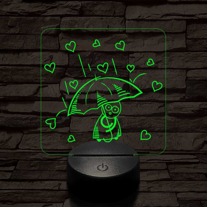 Szíveső  7 színű 3D led lámpa