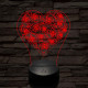 Rózsák a szívben 7 színű 3D led lámpa