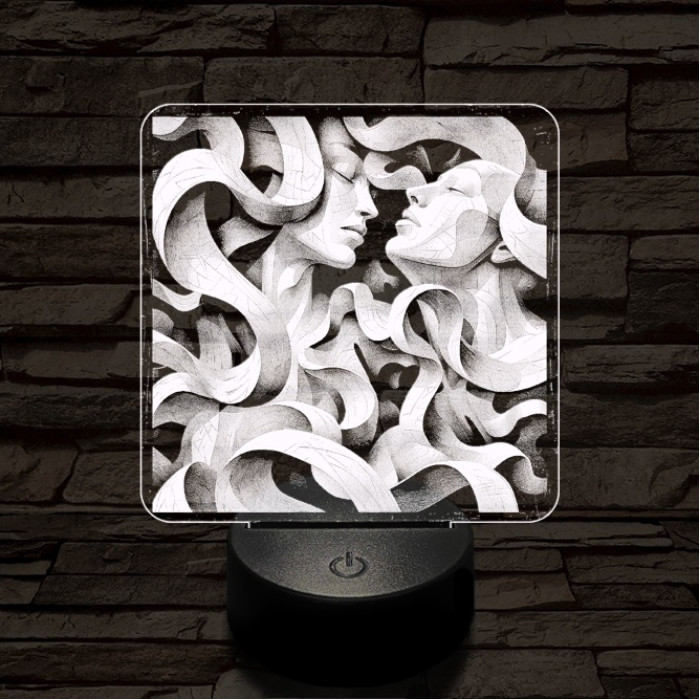 Összefonódás 7 színű valósághű 3D led lámpa