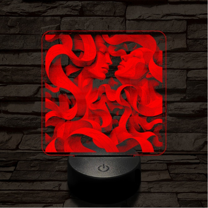 Összefonódás 7 színű valósághű 3D led lámpa