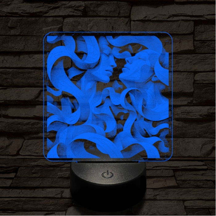 Összefonódás 7 színű valósághű 3D led lámpa