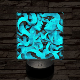 Összefonódás 7 színű valósághű 3D led lámpa