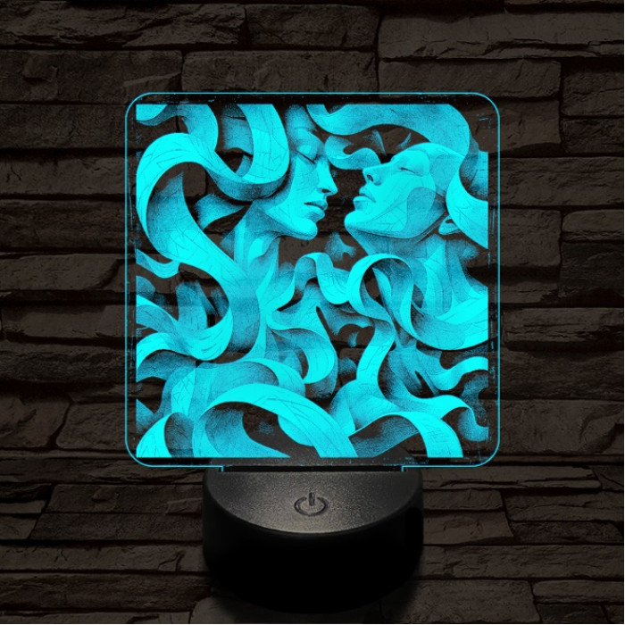 Összefonódás 7 színű valósághű 3D led lámpa