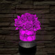 Rózsacsokor 7 színű 3D led lámpa