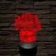 Rózsacsokor 7 színű 3D led lámpa