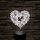 Szívvirágok 7 színű 3D led lámpa