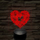 Szívvirágok 7 színű 3D led lámpa