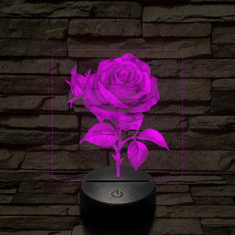 Rózsa 7 színű 3D led lámpa