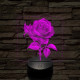 Rózsa 7 színű 3D led lámpa