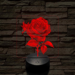 Rózsa 7 színű 3D led lámpa