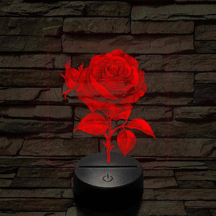 Rózsa 7 színű 3D led lámpa