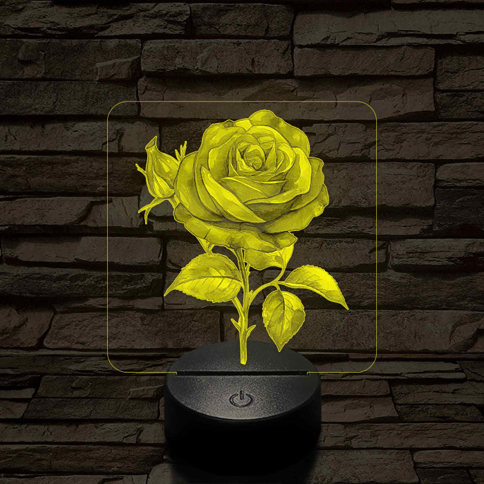 Rózsa 7 színű 3D led lámpa