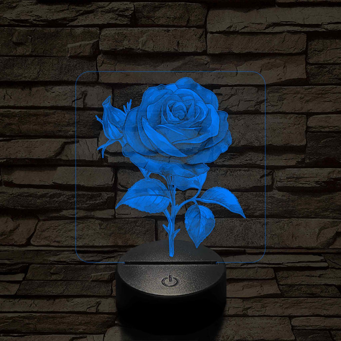 Rózsa 7 színű 3D led lámpa