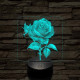 Rózsa 7 színű 3D led lámpa