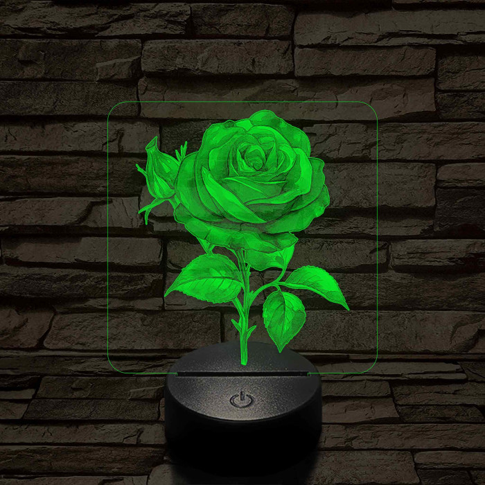 Rózsa 7 színű 3D led lámpa