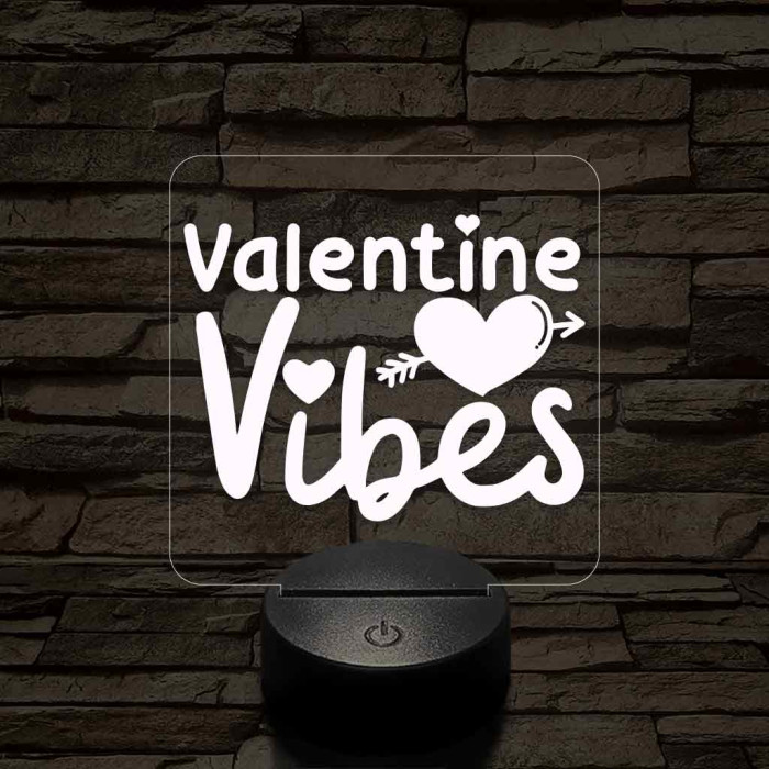 Valentini hangulat 7 színű 3D led lámpa