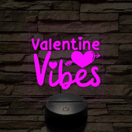 Valentini hangulat 7 színű 3D led lámpa