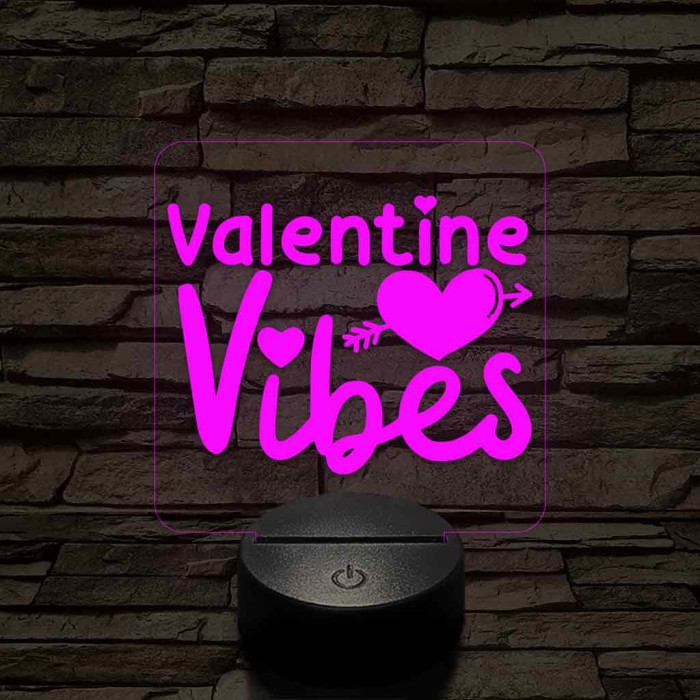 Valentini hangulat 7 színű 3D led lámpa