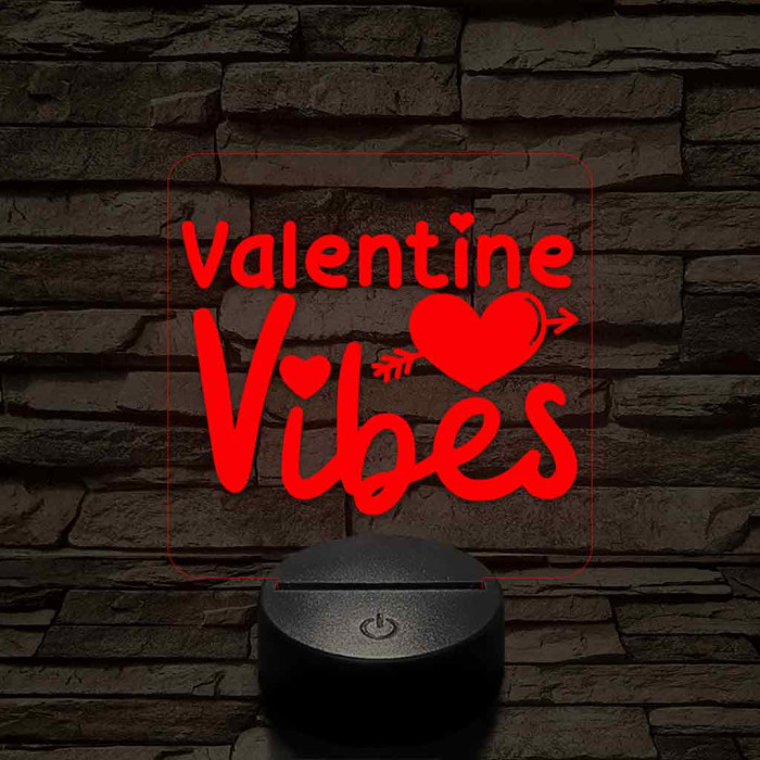 Valentini hangulat 7 színű 3D led lámpa
