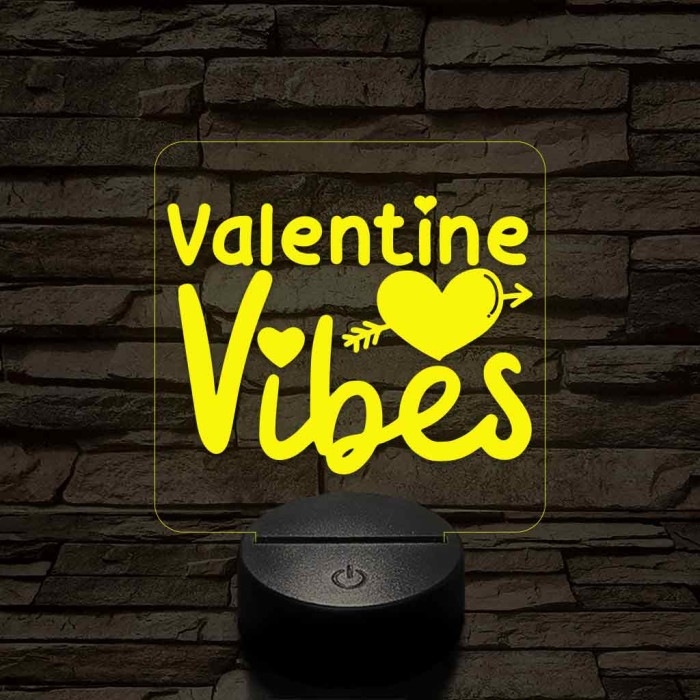 Valentini hangulat 7 színű 3D led lámpa