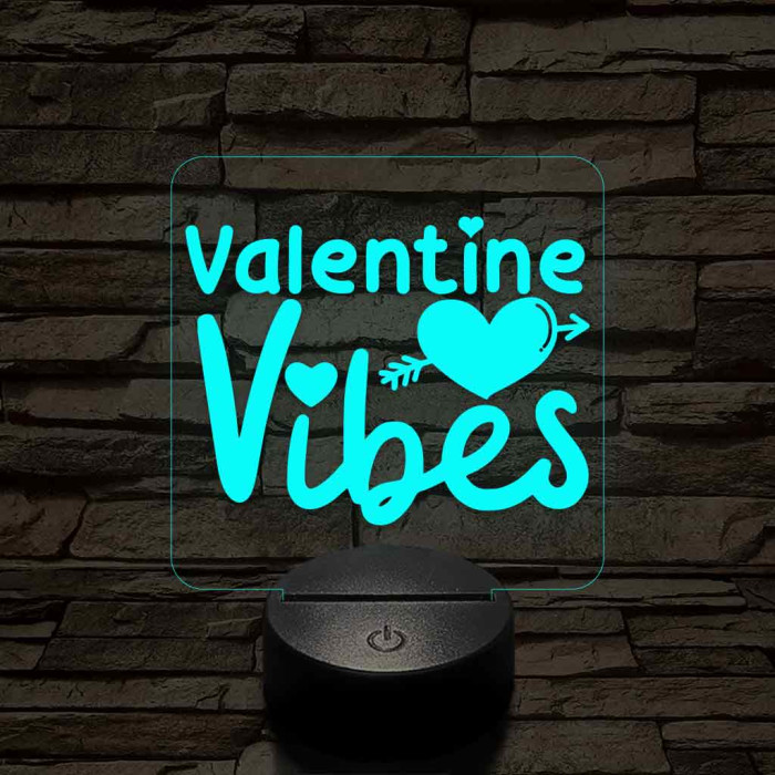 Valentini hangulat 7 színű 3D led lámpa