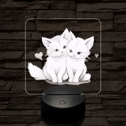 Cica l'amour 7 színű valósághű 3D led lámpa