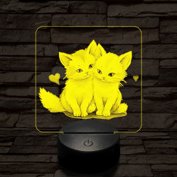 Cica l'amour 7 színű valósághű 3D led lámpa