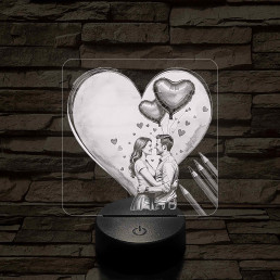 Szerelmes művész 7 színű 3D led lámpa