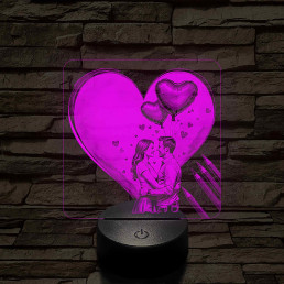 Szerelmes művész 7 színű 3D led lámpa