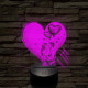 Szerelmes művész 7 színű 3D led lámpa