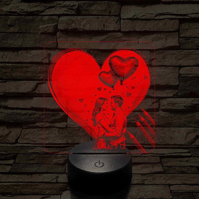 Szerelmes művész 7 színű 3D led lámpa