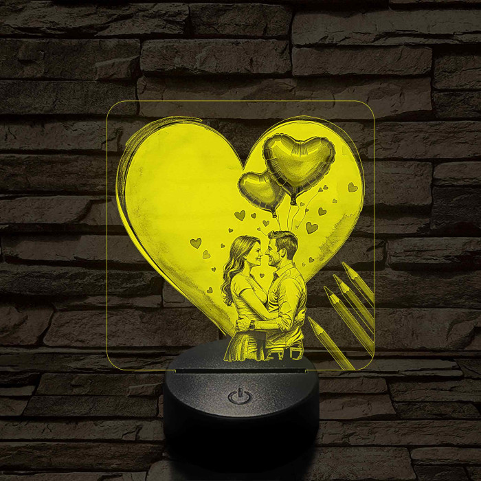 Szerelmes művész 7 színű 3D led lámpa