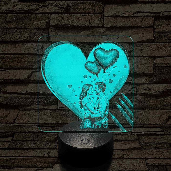 Szerelmes művész 7 színű 3D led lámpa