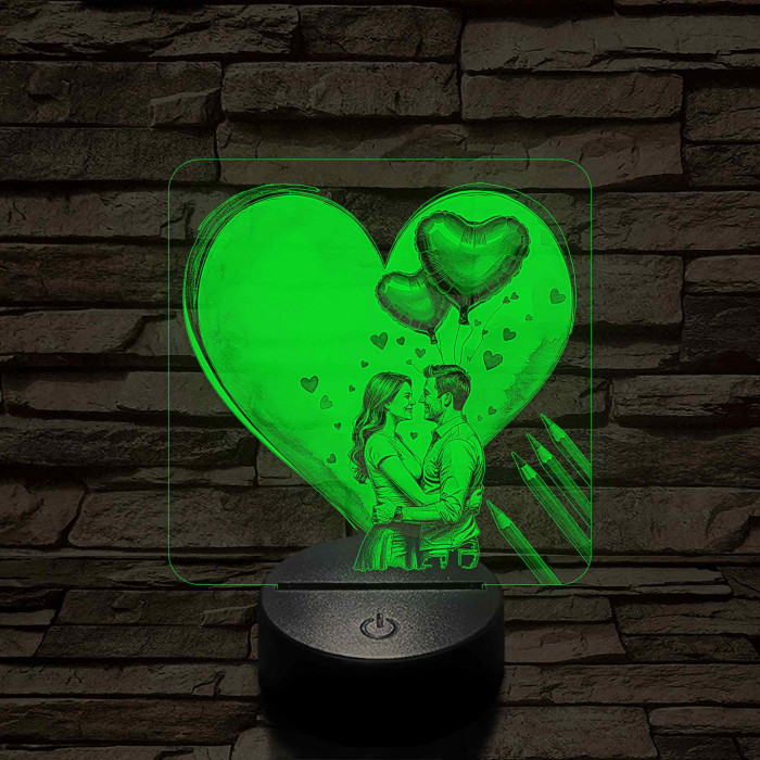 Szerelmes művész 7 színű 3D led lámpa