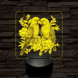 Papagáj románc 7 színű valósághű 3D led lámpa