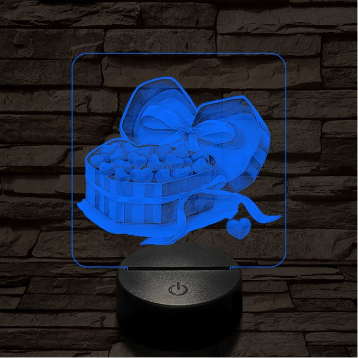 Szív bonbonok 7 színű valósághű 3D led lámpa