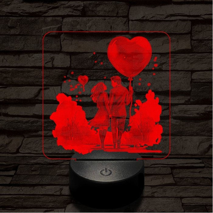 Te és én a szabadban 7 színű valósághű 3D led lámpa