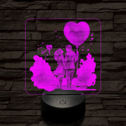 Te és én a szabadban 7 színű valósághű 3D led lámpa