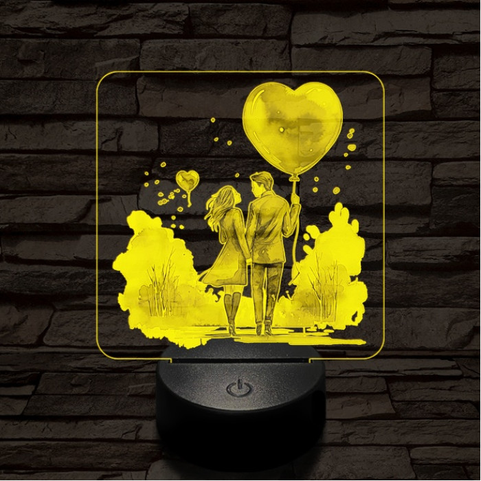 Te és én a szabadban 7 színű valósághű 3D led lámpa