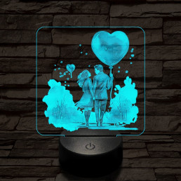 Te és én a szabadban 7 színű valósághű 3D led lámpa