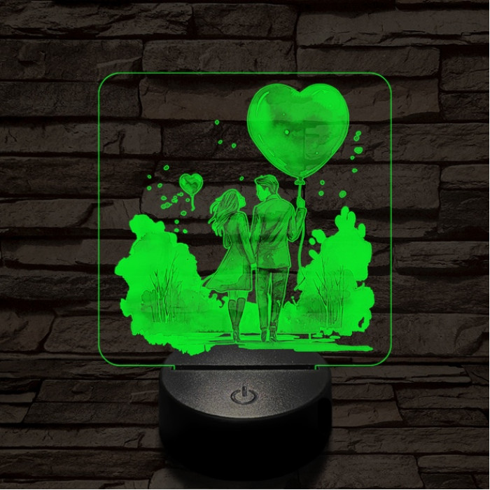 Te és én a szabadban 7 színű valósághű 3D led lámpa