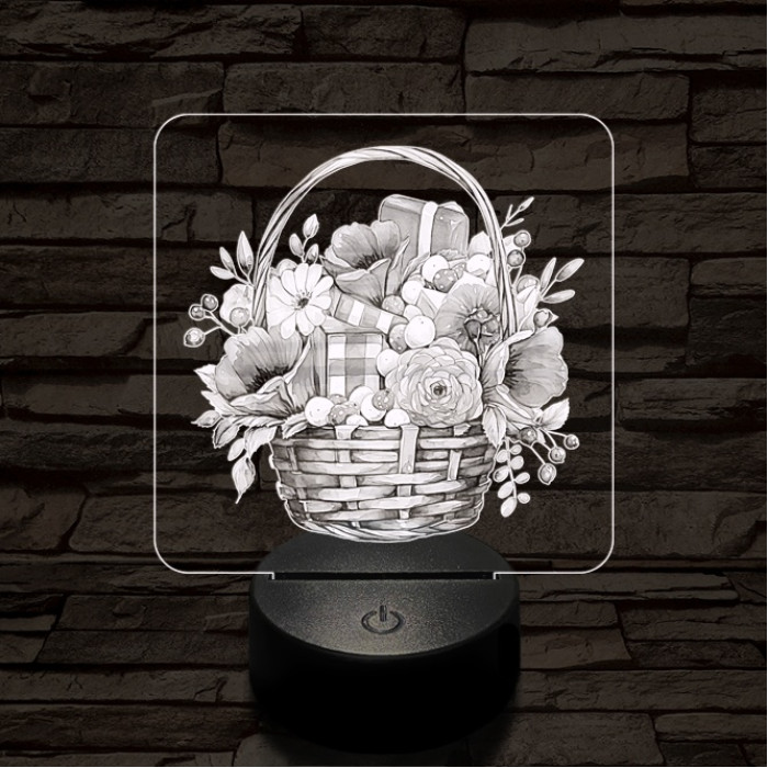 Valentin kosár neked 7 színű valósághű 3D led lámpa
