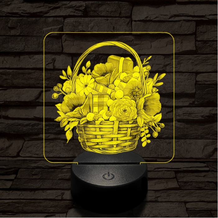 Valentin kosár neked 7 színű valósághű 3D led lámpa