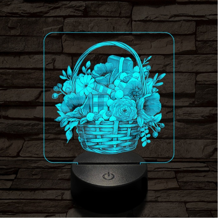 Valentin kosár neked 7 színű valósághű 3D led lámpa