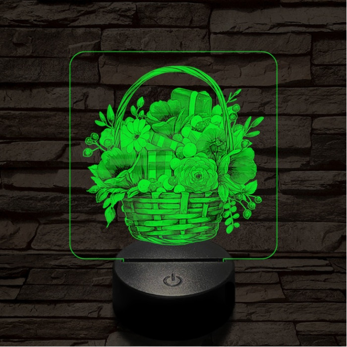 Valentin kosár neked 7 színű valósághű 3D led lámpa